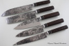 Набор кухонных ножей "Samurai" кованая сталь 95х18. Рукоять дерево Венге.